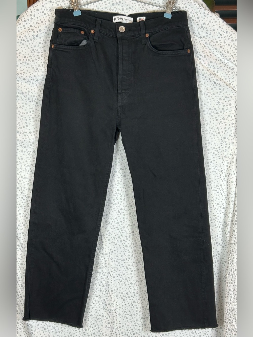 Re/Done Originals  Black Straight-Leg Ankle length Jeans size 27